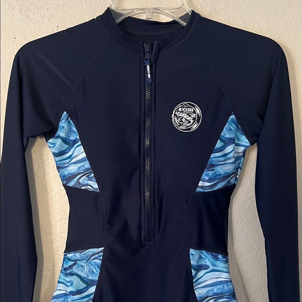 AXESEA Long Sleeve Rash Guard UV UPF 50+ Protection Printed Zipper  Surfing in 4 - Picture 3 of 10